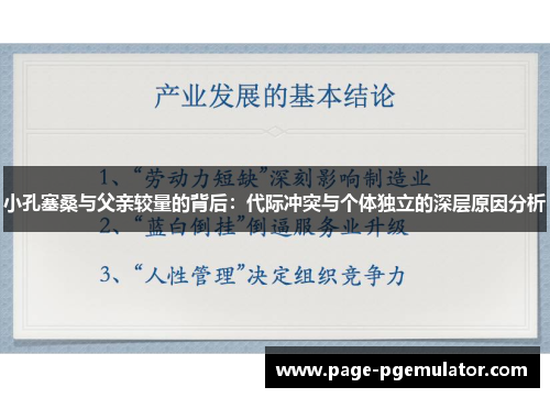 小孔塞桑与父亲较量的背后:代际冲突与个体独立的深层原因分析 小孔塞桑与父亲较量的背后:代际冲突与个体独立的深层原因分析